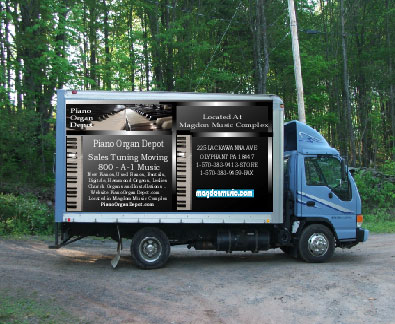 Piano Depot regular delivery truck